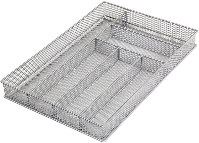 YBM Home Metal Silverware Organizer for In-Drawer Cutlery Storage, 6 Compartment Mesh Cutlery Flatware Tray Sorts Kitchen Utensils, Great for Office Supplies 1132s - Image 1